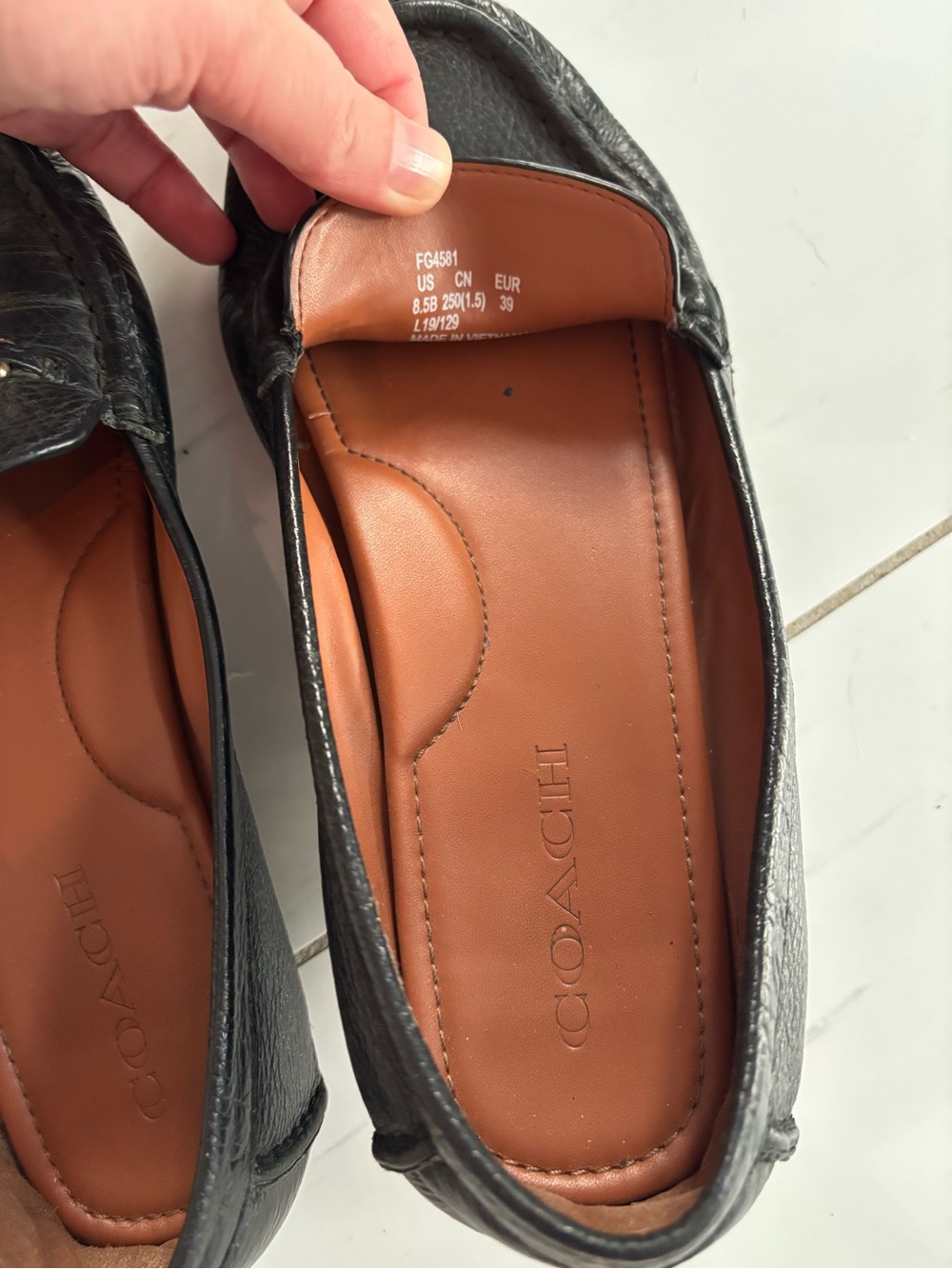 Coach Black Leather Horsebit Loafers with Gold Hardware - Picture 3 of 6